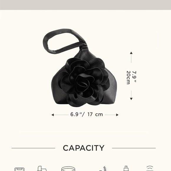 Clutch Purses for Women - Evening Bags Flower Satin Handbag Classy Wristlet Purs - Picture 7 of 7